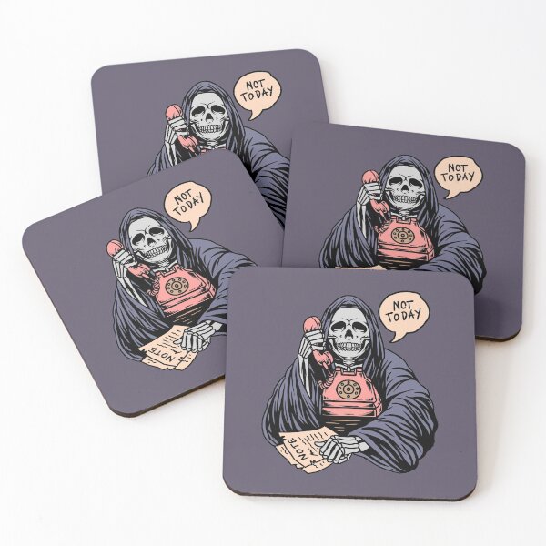 Item preview, Not Today Satan // Funny Grim Reaper Cartoon designed and sold by SLAG-Creative.