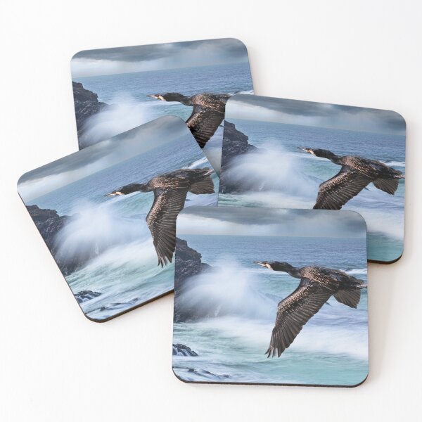 Item preview, Great Cormorant over a stormy sea designed and sold by RAFImages.