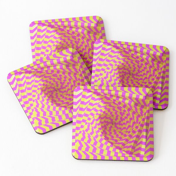 Item preview, Wormhole Pink Yellow Checks Optical Illusion designed and sold by bradm50.