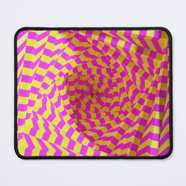 Item preview, Wormhole Pink Yellow Checks Optical Illusion designed and sold by bradm50.