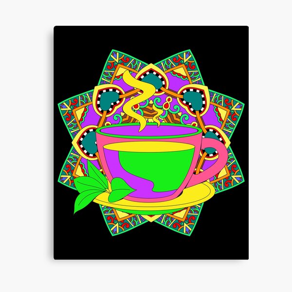 Psychedelic Tea Design Canvas Print