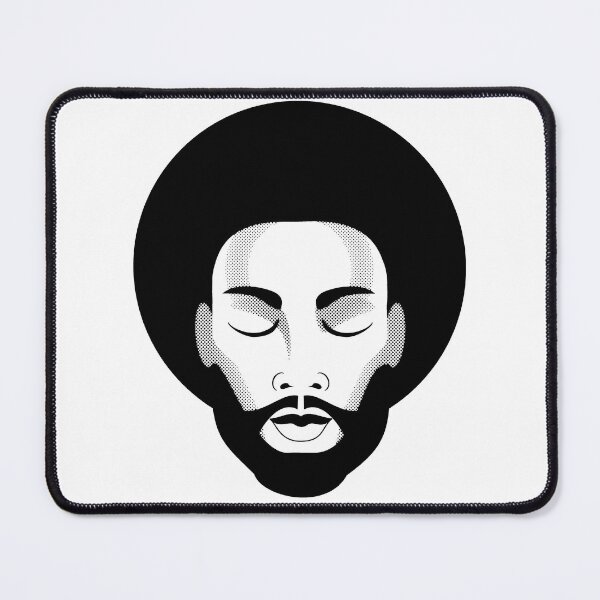 Item preview, Contemplative Man Wearing Afro and Beard with Closed Eyes designed and sold by Sheila Pressley.