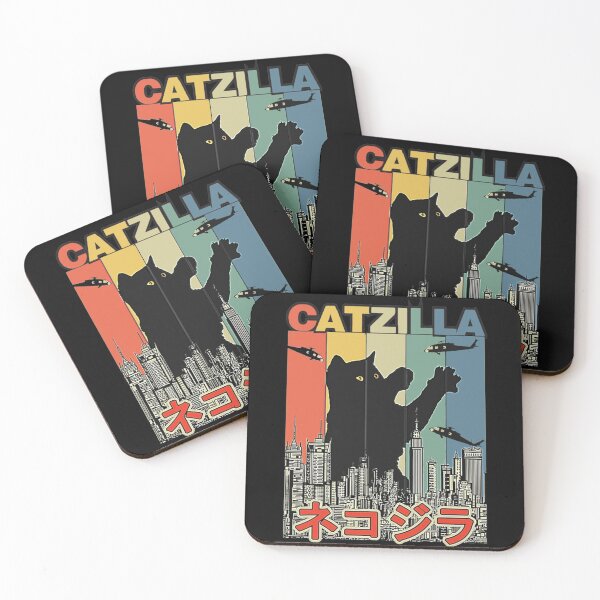 Item preview, Catzilla Japanese Funny Retro Catzilla designed and sold by JindrichMartin.