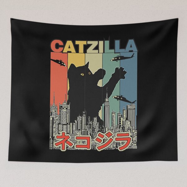 Item preview, Catzilla Japanese Funny Retro Catzilla designed and sold by JindrichMartin.