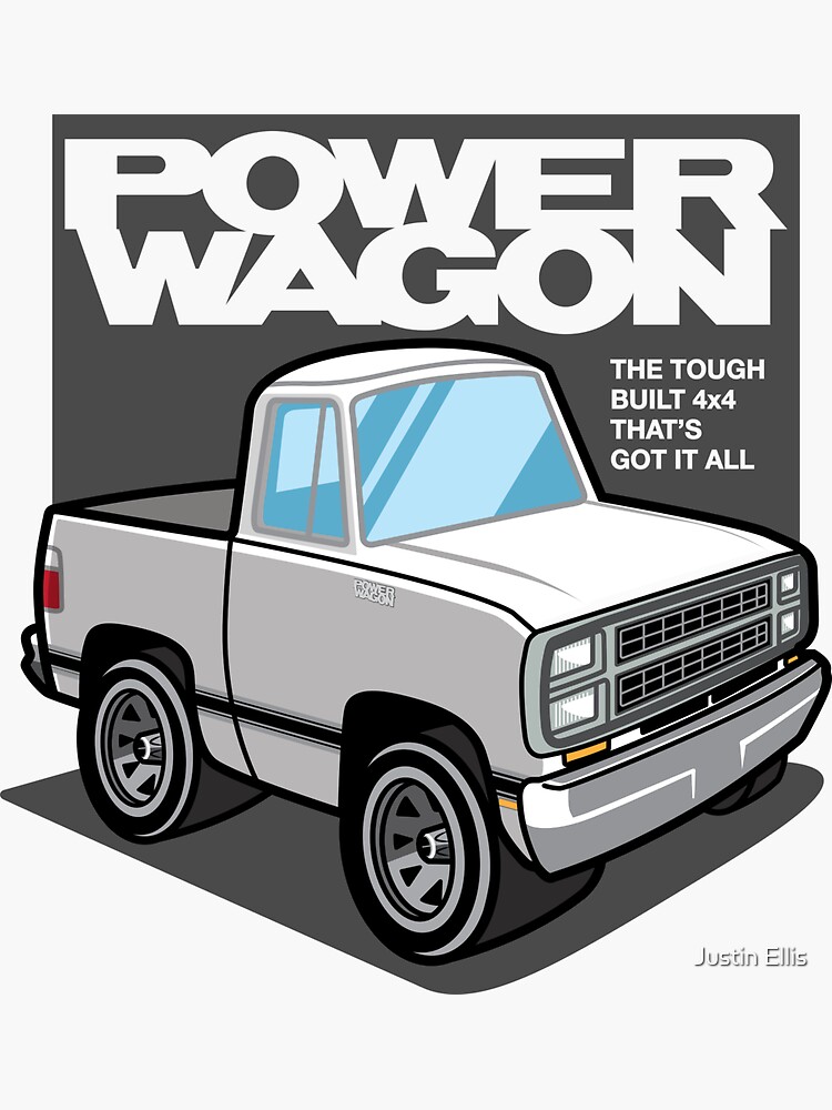 "White Power Wagon (1980)" Sticker for Sale by jepegdesign Redbubble
