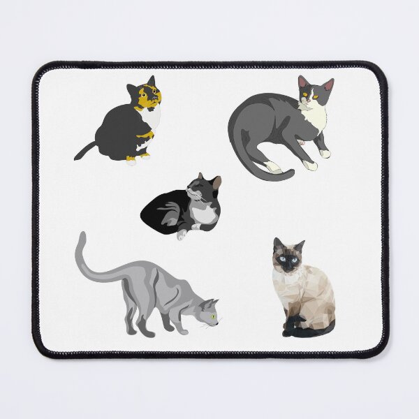 Item preview, Five Cats Calico Siamese Grey Maine Coon Piebald designed and sold by MOP-tees.