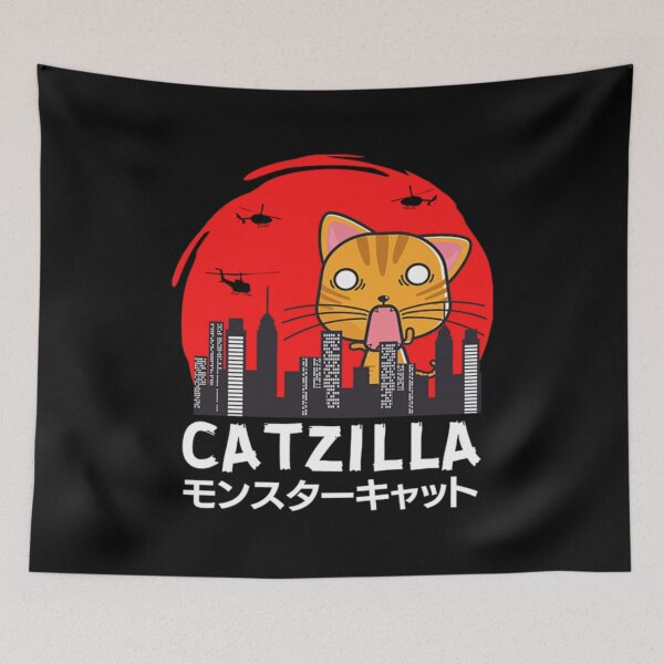 Item preview, Graphic Catzilla Japanese Funny Retro Catzilla Cats Lover Gift designed and sold by JindrichMartin.