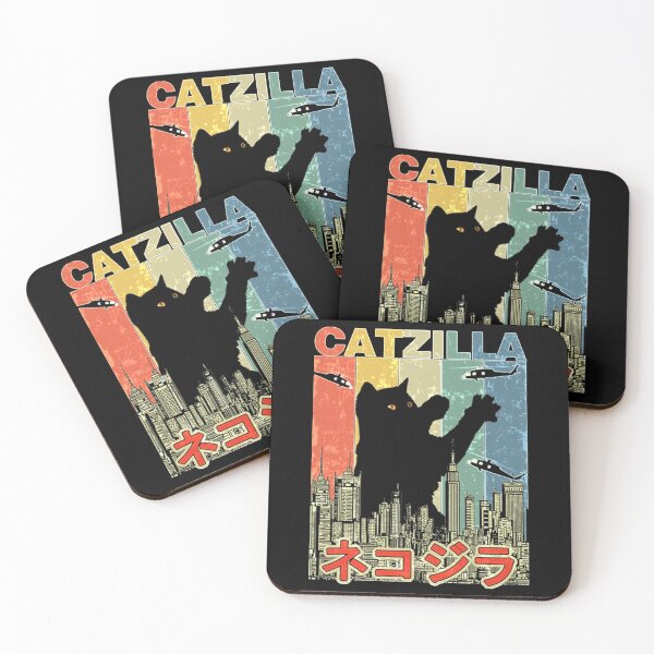 Item preview, Vintage Catzilla Japanese Sunset Style Cat Kitten Lover designed and sold by JindrichMartin.
