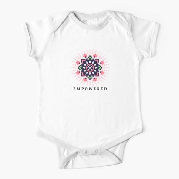 Empowering Design pink & Blue Short Sleeve Baby One-Piece