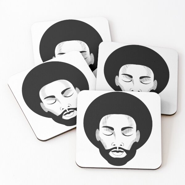 Item preview, Contemplative Man Wearing Afro and Beard with Closed Eyes designed and sold by Sheila Pressley.
