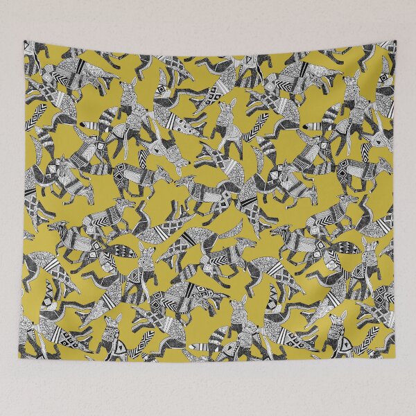 Item preview, woodland fox party ochre yellow designed and sold by scrummy.