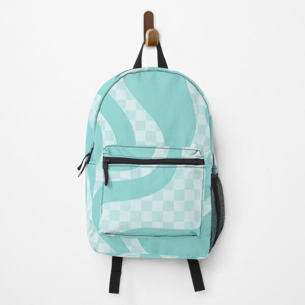 Item preview, Checked Retro Liquid Swirl Square Pattern in Pastel Aqua designed and sold by kierkegaard.