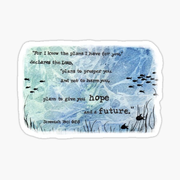Jeremiah 29:11 Bible Verse Watercolor Painting Sticker