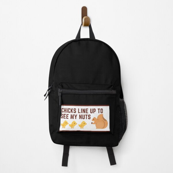 Vista previa del artículo con la obra «Las chicas se alinean para ver mis nueces», diseñado y vendido por Nxt-Lvl-Awesome.