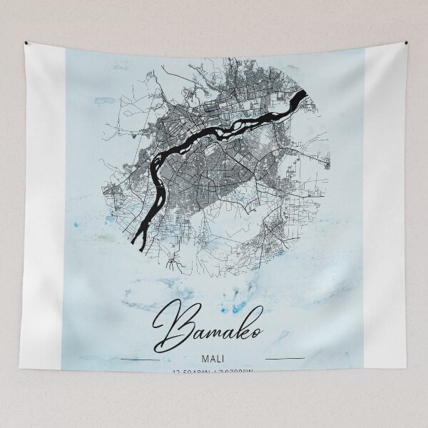 Item preview, Bamako - Mali Alpha Watercolor Map designed and sold by WatercolorMap.