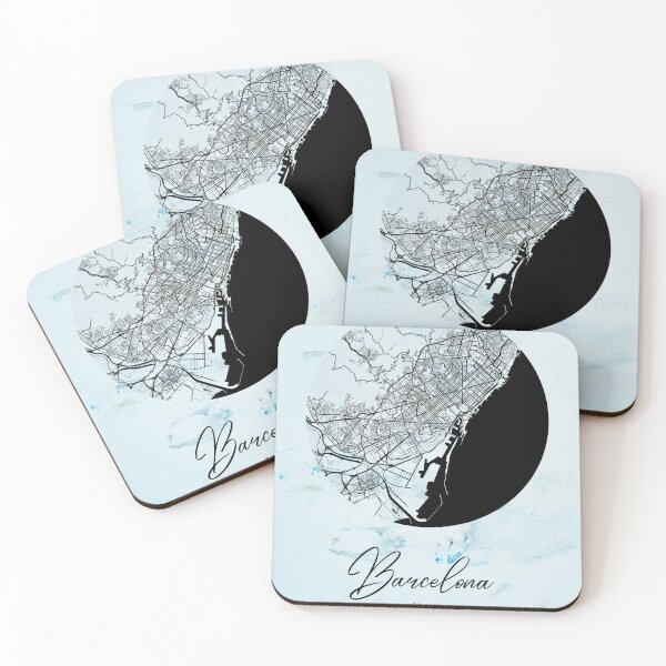 Item preview, Barcelona - Spain Alpha Watercolor Map designed and sold by WatercolorMap.