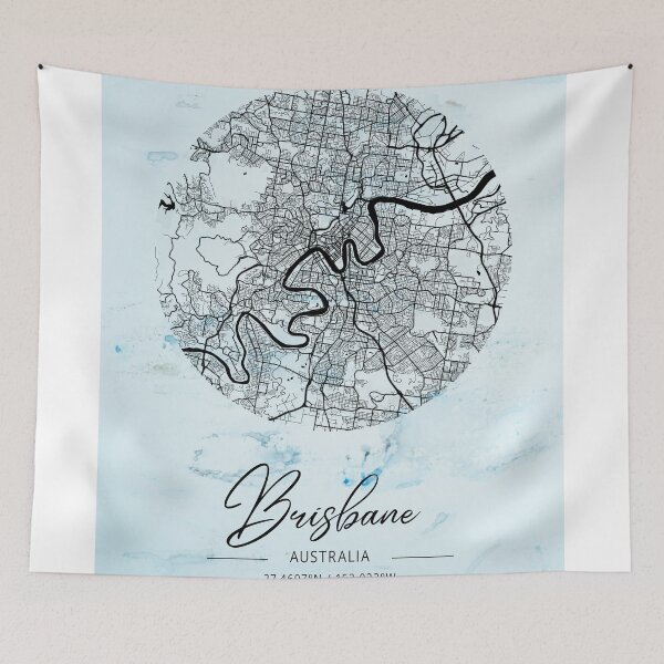 Item preview, Brisbane - Australia Alpha Watercolor Map designed and sold by WatercolorMap.