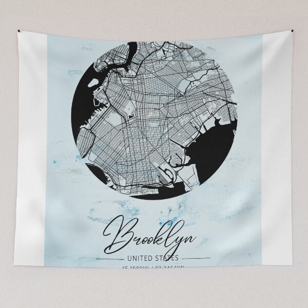 Item preview, Brooklyn - United States Alpha Watercolor Map designed and sold by WatercolorMap.