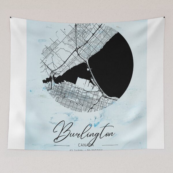 Item preview, Burlington - Canada Alpha Watercolor Map designed and sold by WatercolorMap.