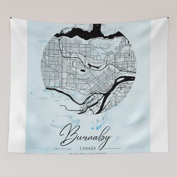 Item preview, Burnaby - Canada Alpha Watercolor Map designed and sold by WatercolorMap.