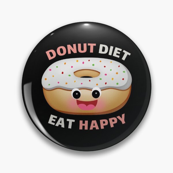 Item preview, Donut diet eat happy funny food pun with happy doughnut face cartoon designed and sold by portrait4you.
