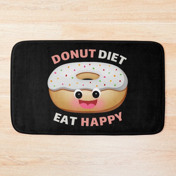 Item preview, Donut diet eat happy funny food pun with happy doughnut face cartoon designed and sold by portrait4you.