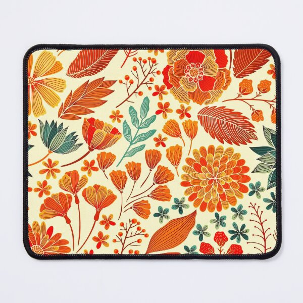 Item preview, Seamless orange floral pattern  designed and sold by TheSkullArmy.