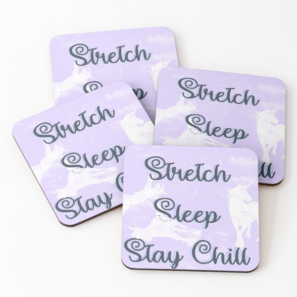 Item preview, Stretch, Sleep, Stay Chill Cute Sleeping Unicorns on Cloud Nine - Chalkboard Style x Cloudy Sky Vanilla Lavender Purple - Sleeping is My Favorite Pastime - Seamless Repeating Pattern designed and sold by sthNnth.