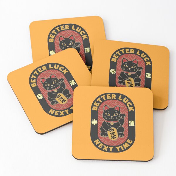Item preview, Better Luck Next Time (Maneki Neko / Lucky Cat/  Black cat ) designed and sold by Printeesign Shop.