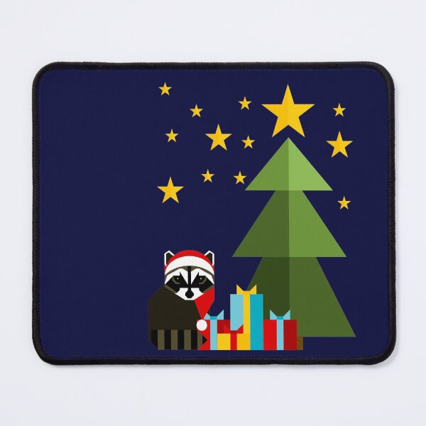 Item preview, Cute Raccoon with Presents Near a Christmas Tree Under the Stars designed and sold by Sheila Pressley.