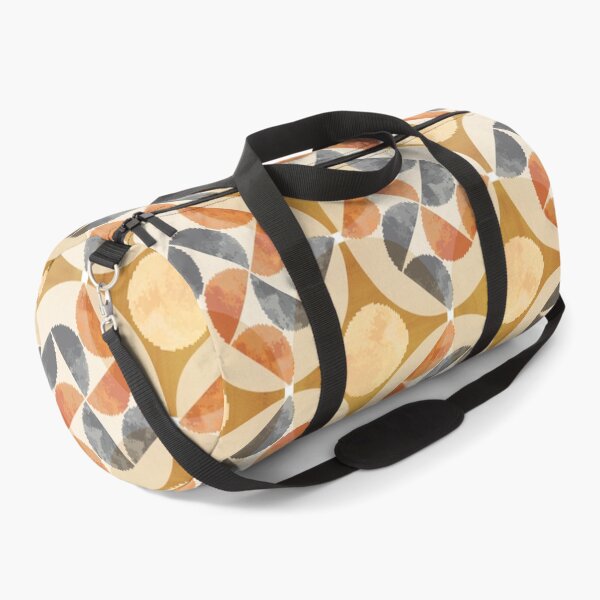 Rust mid century pattern Duffle Bag