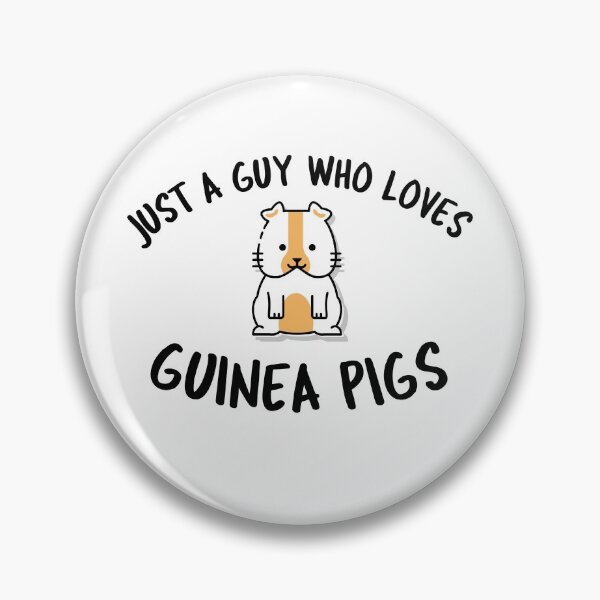 Aperçu de l'œuvre Juste un gars qui aime les cochons d'Inde - conception drôle de cavy en texte noir créée et vendue par katiekendall.