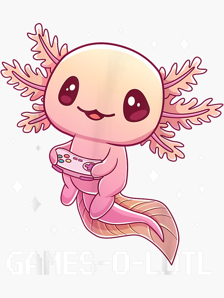 Cute Axolotl Loves Instant Noodles And Anime - Cute Axolotl - Posters and  Art Prints | TeePublic