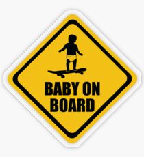 Skateboarding Baby on Board (long board) Transparent Sticker