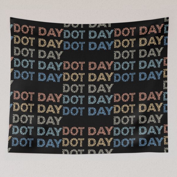 Item preview, Dot Day - Vintage Retro Dot Mosaic and Repeated Text Style designed and sold by Lilli Lutz.