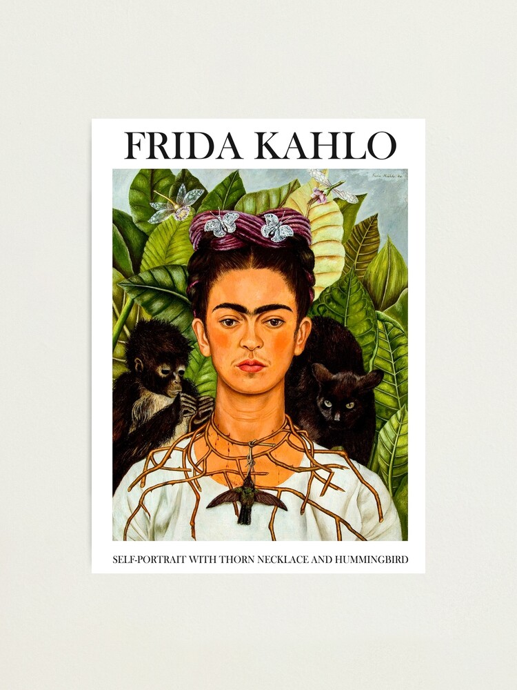 Frida Kahlo Self Portrait With Thorn Necklace And Hummingbird Photographic Print For Sale By