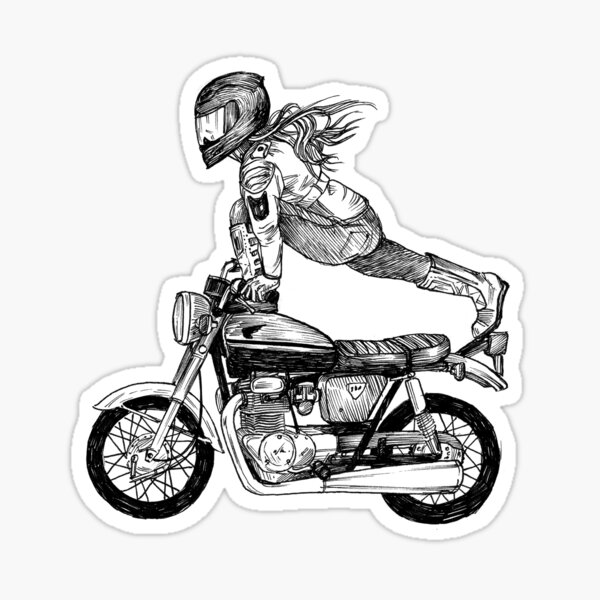 Custom Motorcycle Sticker, Girl Rider, Motorbike Women Motorsports Racing