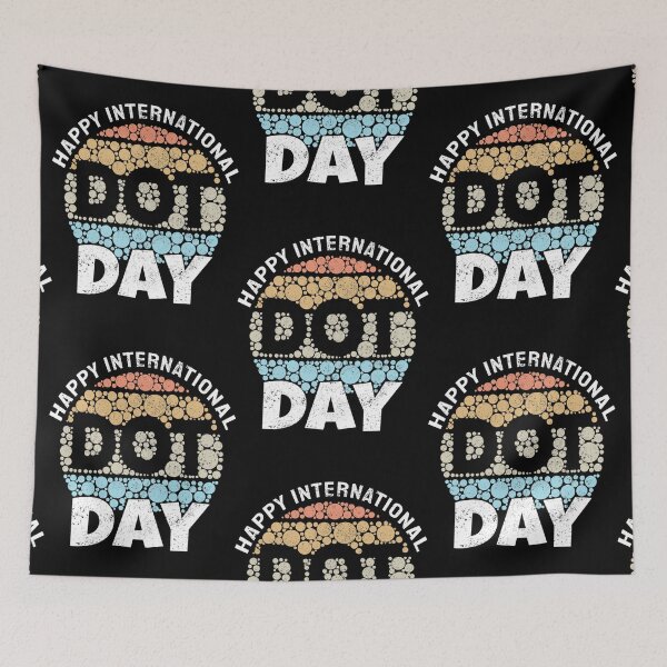 Item preview, Happy International Dot Day - Vintage Retro Sunset Style Dot Mosaic Artwork (for dark color options) designed and sold by Lilli Lutz.