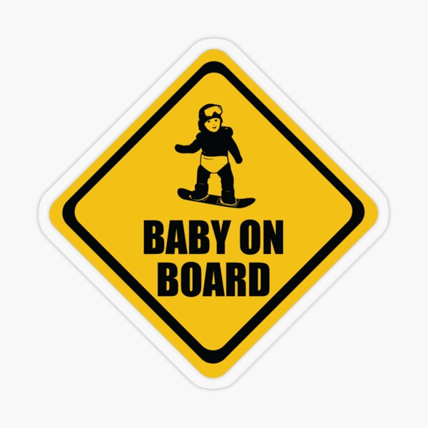 Snowboarding Baby on Board Transparent Sticker