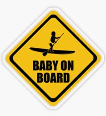 Stand Up Paddleboard SUP Baby on Board Transparent Sticker