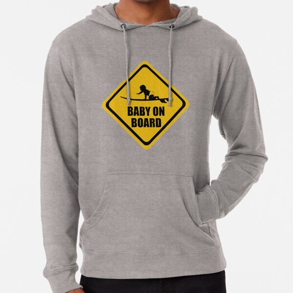 Surfing Baby on Board Lightweight Hoodie