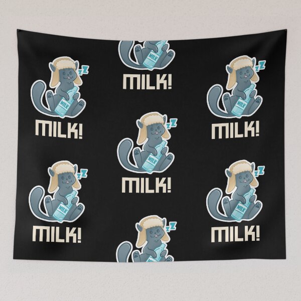 Item preview, Russian Blue Cat Drunk On Milk designed and sold by SewnMemories.