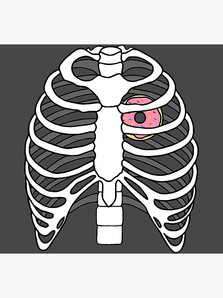 "Skeleton Rib Donut Heart Costume Easy Food Halloween Gifts" Poster for