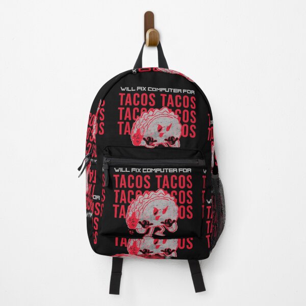 Item preview, Will fix computer for tacos - programmer - nerd culture - red, greyand black designed and sold by hasbeenz.