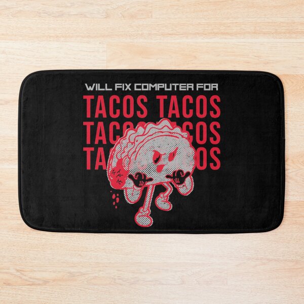 Item preview, Will fix computer for tacos - programmer - nerd culture - red, greyand black designed and sold by hasbeenz.