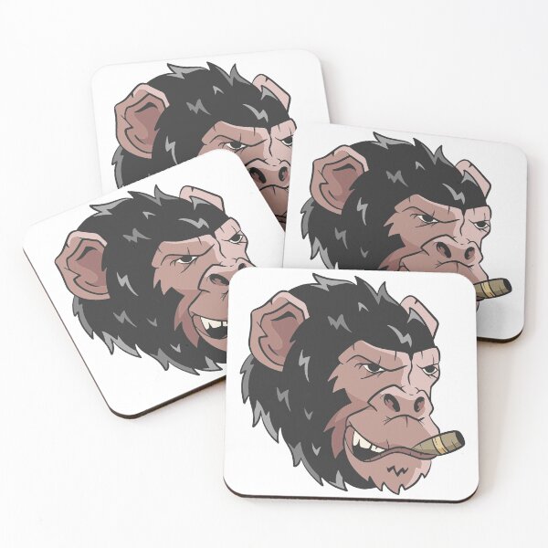 Item preview, Mean chimpanzee illustration designed and sold by Farage Art.
