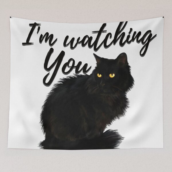 Item preview, Black cat i'm watching You designed and sold by Wickedsherry13.