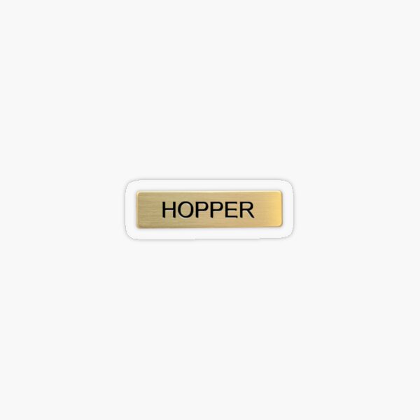 hopper-name-tag-sticker-by-sydneynatalia-redbubble