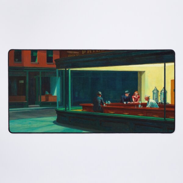 Edward Hopper Nighthawks Desk Mat