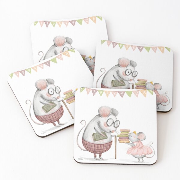 Item preview, Library day. Mice love books. White background. designed and sold by Anya Illustration Studio.